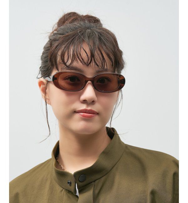  「【WEB限定】オーバル型 サングラス｜Y2K│紫外線対策│Zoff 横長 スクエア 韓国ファッション」|サングラス|