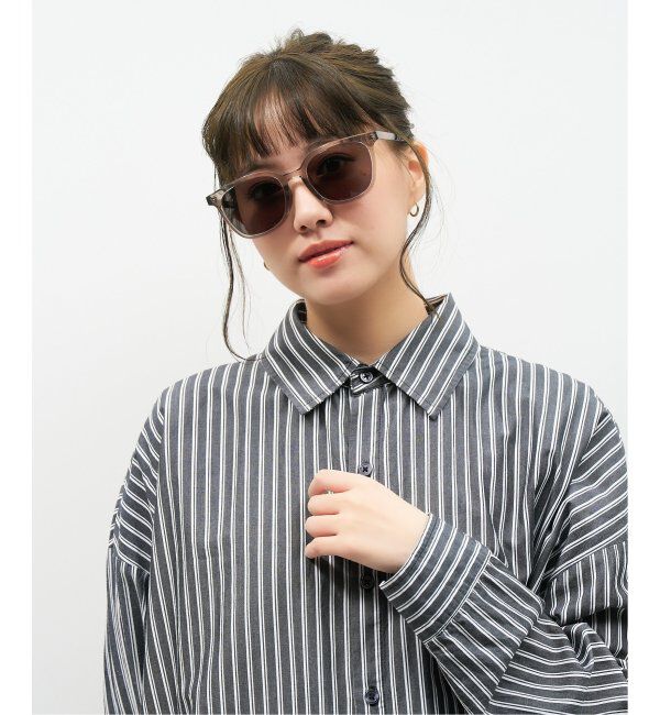  「【WEB限定】ウェリントン型 サングラス | 軽量 カラーレンズ トレンド 紫外線対策 UVカット 大きめサイズ」|サングラス|