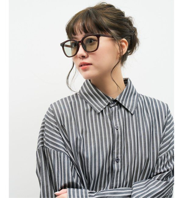  「【WEB限定】ウェリントン型 サングラス | 軽量 カラーレンズ トレンド 紫外線対策 UVカット 大きめサイズ」|サングラス|