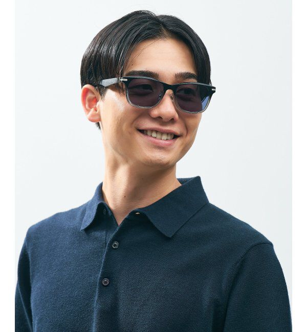  「SUNCUTGlasses/UV100%CUT サングラス レザー調 ラバーテンプル 紫外線対策 UV対策 UVカット ズレ落ち防止」|サングラス|