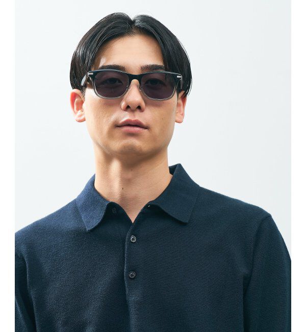 「SUNCUTGlasses/UV100%CUT サングラス レザー調 ラバーテンプル 紫外線対策 UV対策 UVカット ズレ落ち防止」|サングラス|