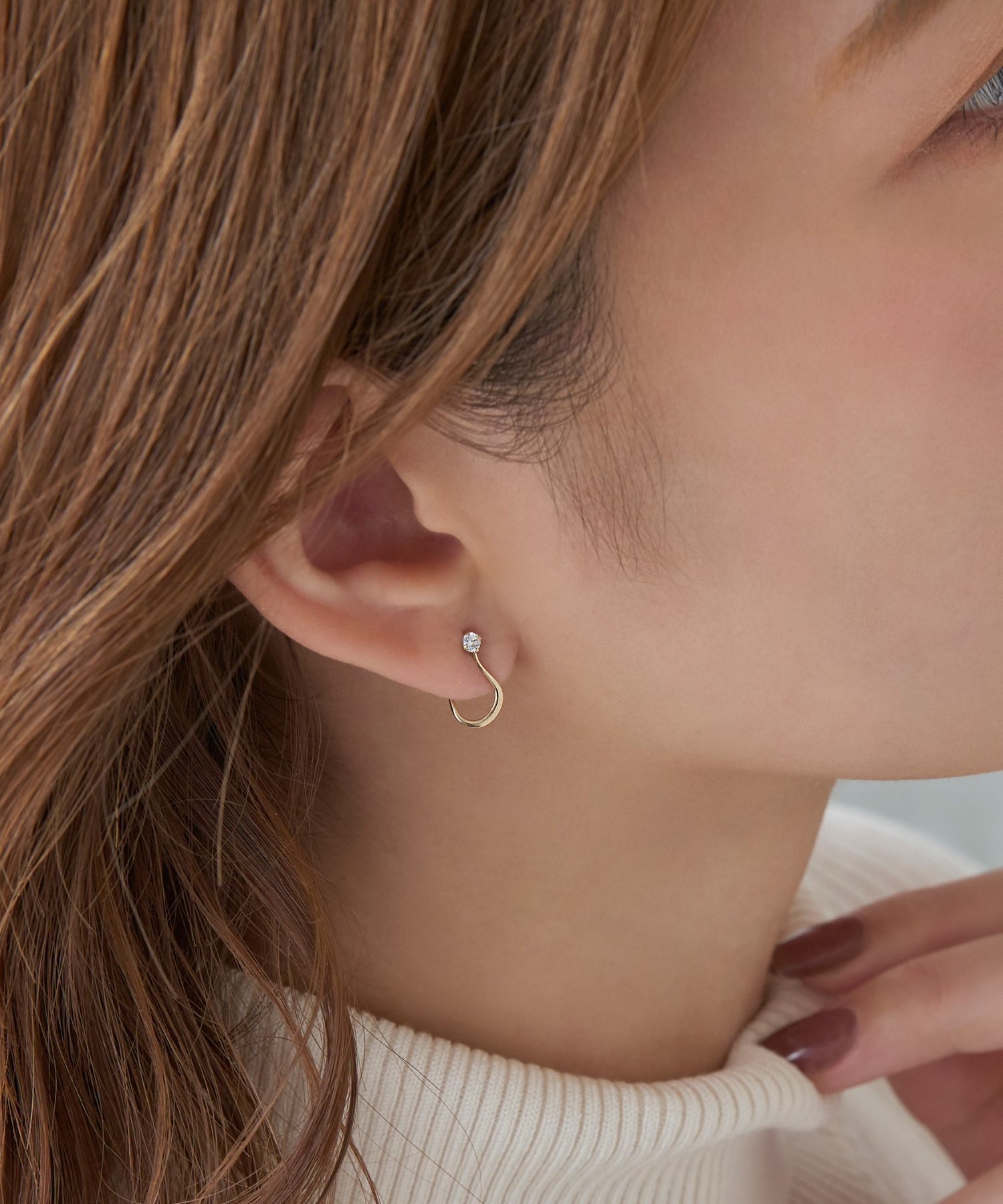 Phoebe「【 K10 】ビジュードロップイヤリング/BOX付き」|イヤリング|