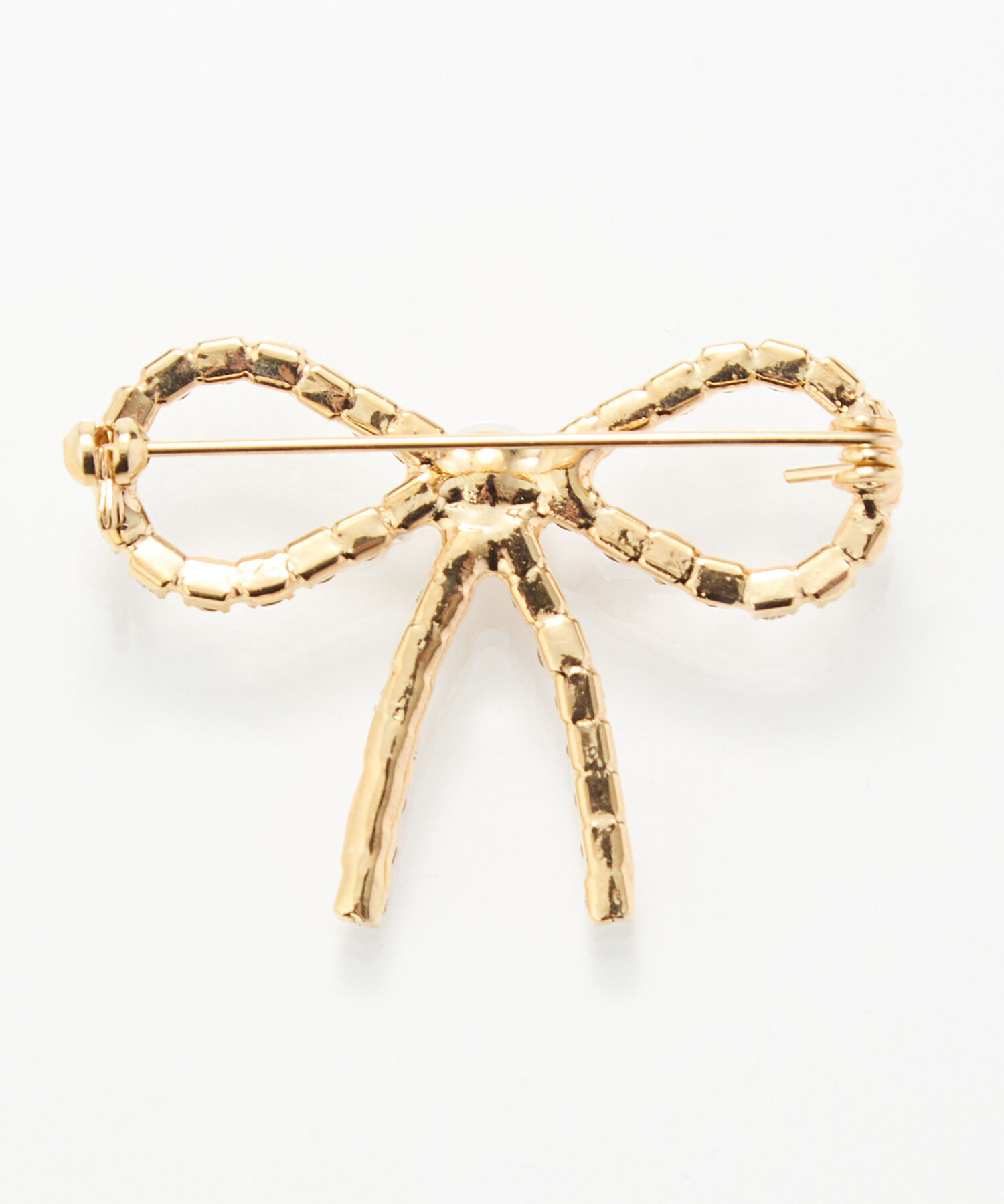 Phoebe「リボンパールビジューブローチ　ゴールド」|ブローチ・コサージュ|