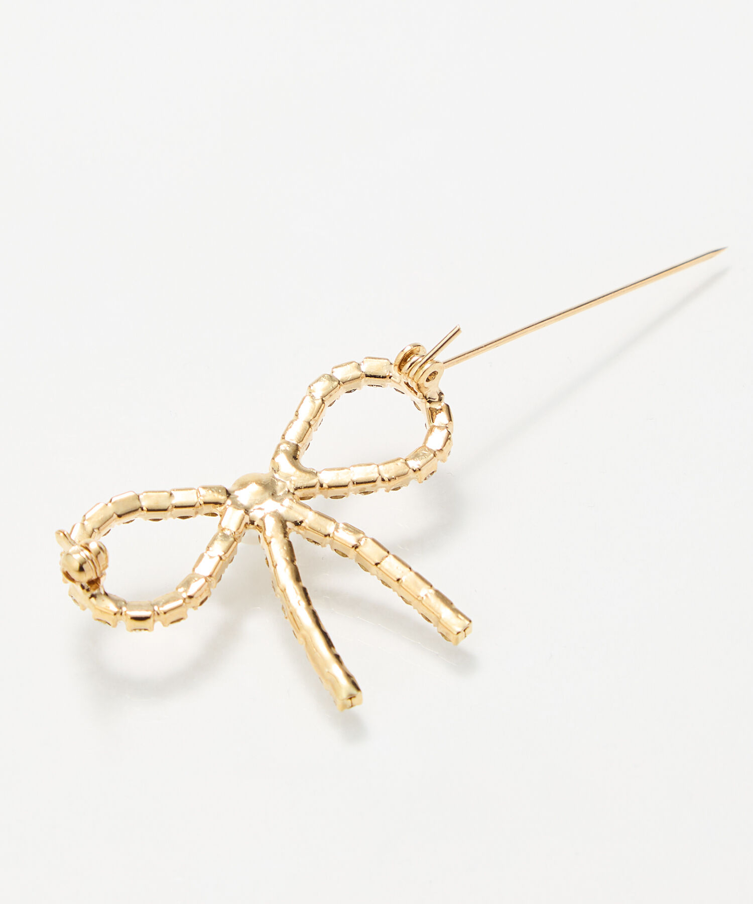 Phoebe「リボンパールビジューブローチ　ゴールド」|ブローチ・コサージュ|