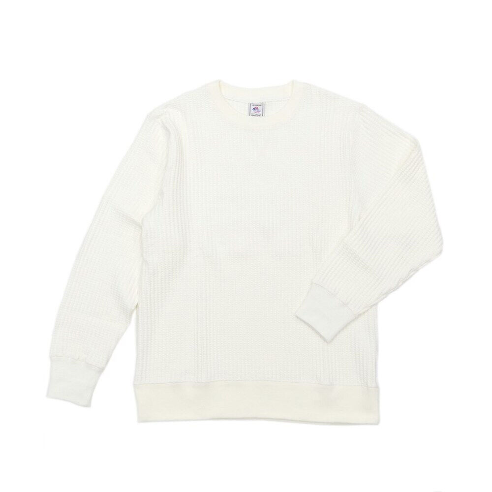 BACKYARD FAMILY「JEMORGAN サーマル JB001-52C 通販 ワッフル ロンT ビッグワッフル」|Tシャツ・カットソー|ホワイト1