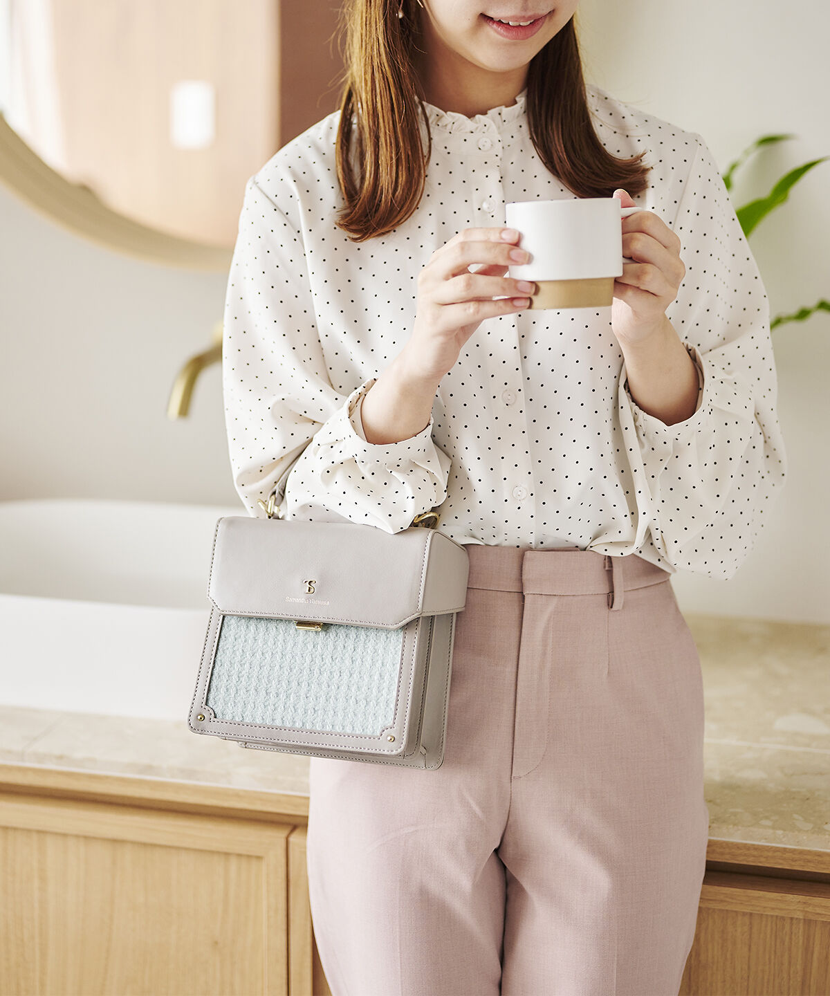 Samantha Thavasa「ボックス型ワンハンドルバッグ[Revival Collection]」|ハンドバッグ|グレー