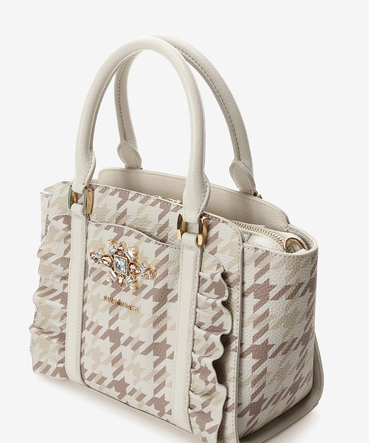 Samantha Vega「チェックビジューフリルハンドバッグ」|ハンドバッグ|