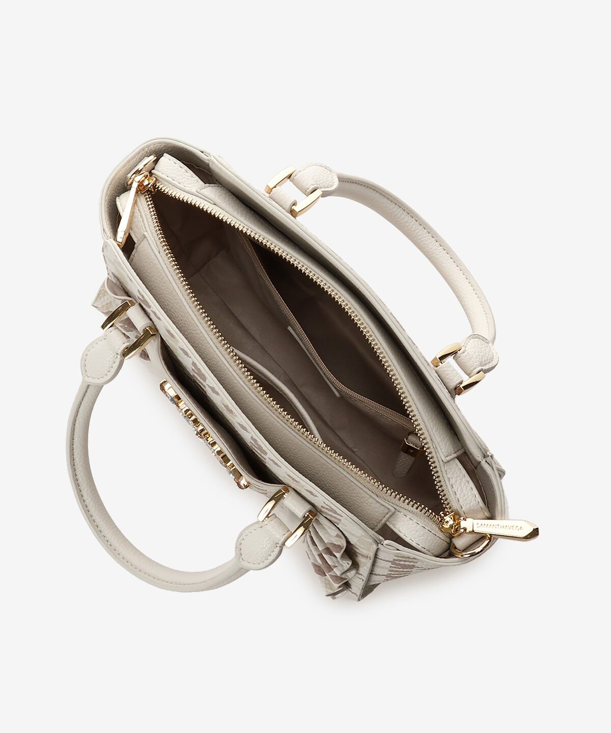 Samantha Vega「チェックビジューフリルハンドバッグ」|ハンドバッグ|