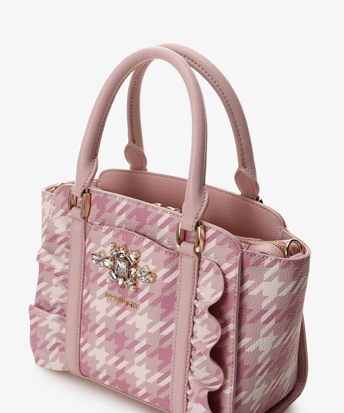 Samantha Vega「チェックビジューフリルハンドバッグ」|ハンドバッグ|