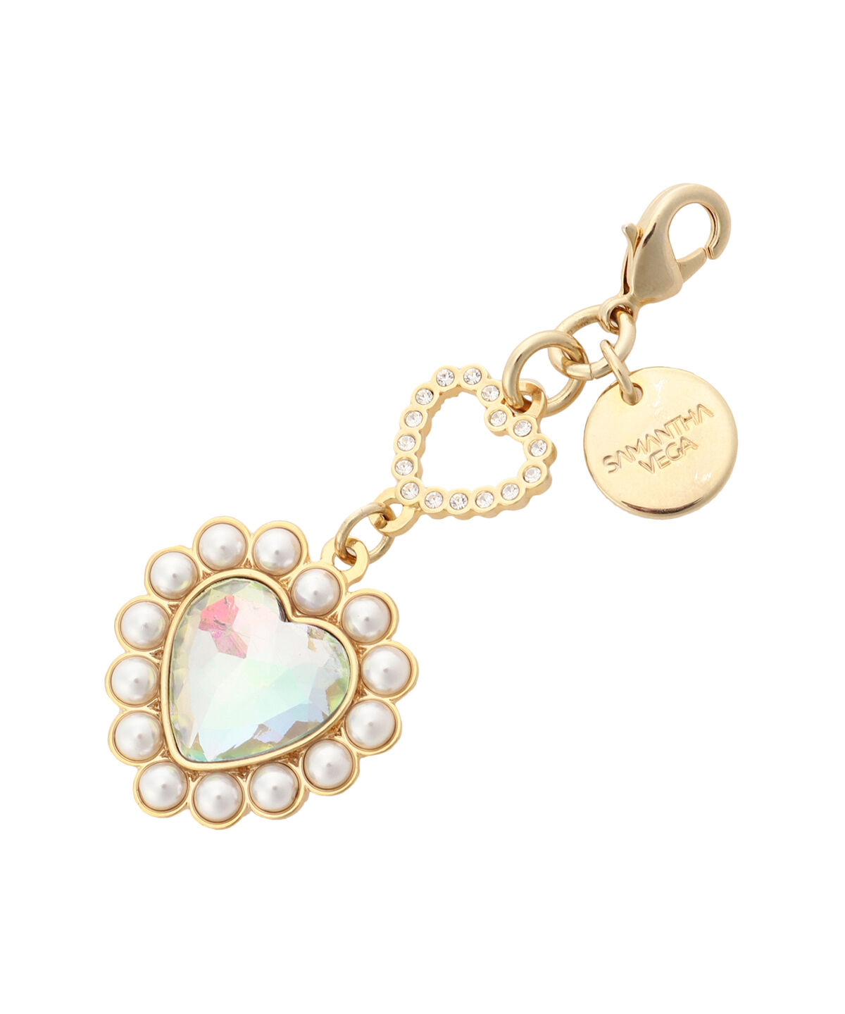 Samantha Vega「カラーパールハートファスナーチャーム」|チャーム・キーホルダー|クリア