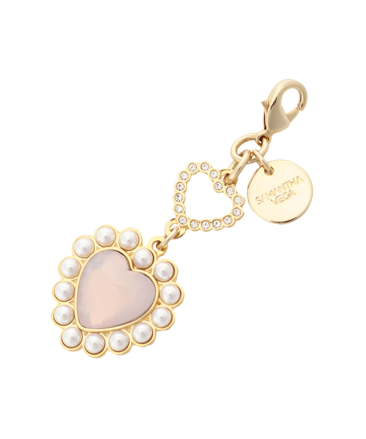 Samantha Vega「カラーパールハートファスナーチャーム」|チャーム・キーホルダー|ピンク