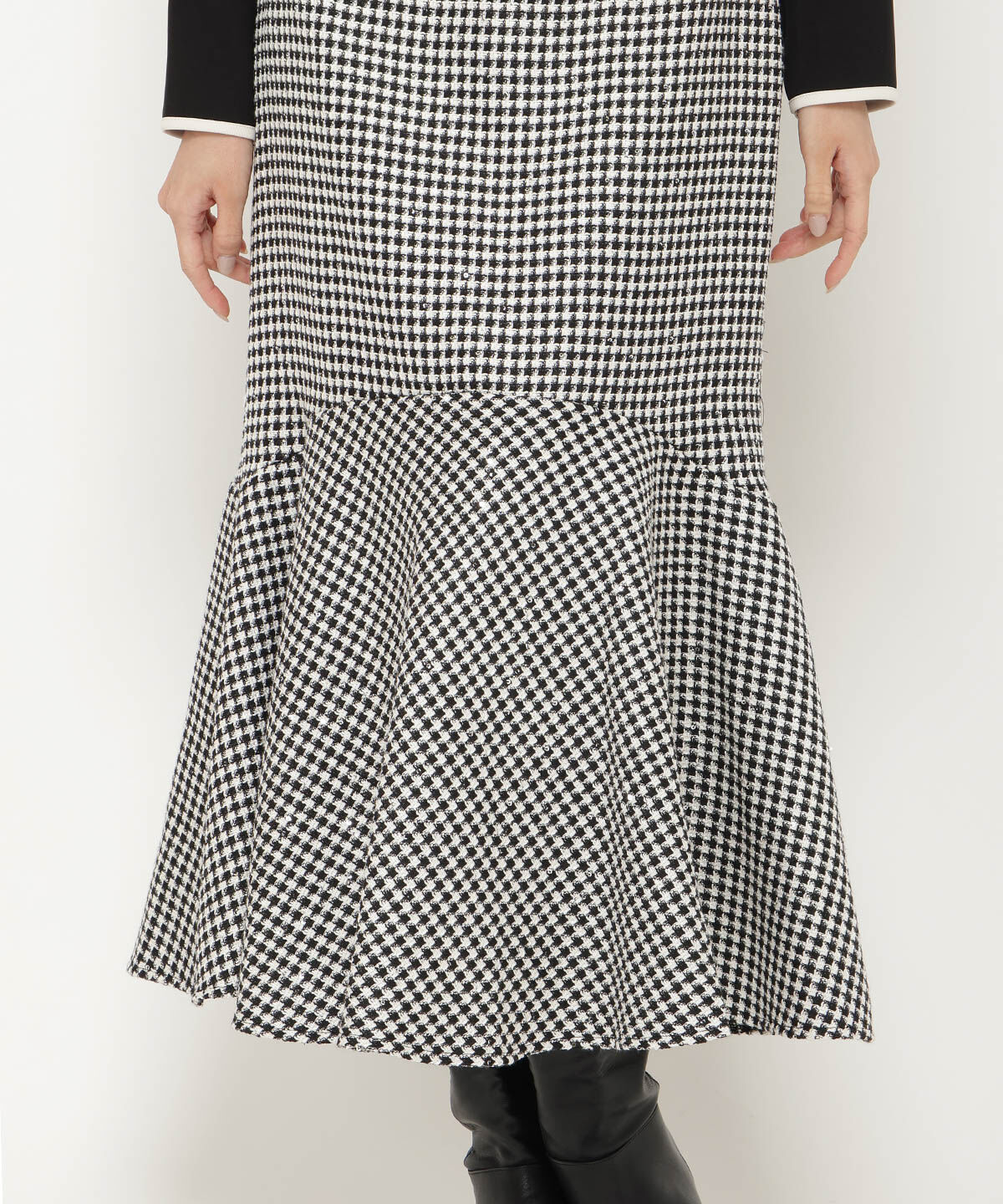 アンドクチュール「ファンシー千鳥切替スカート」|フレア|