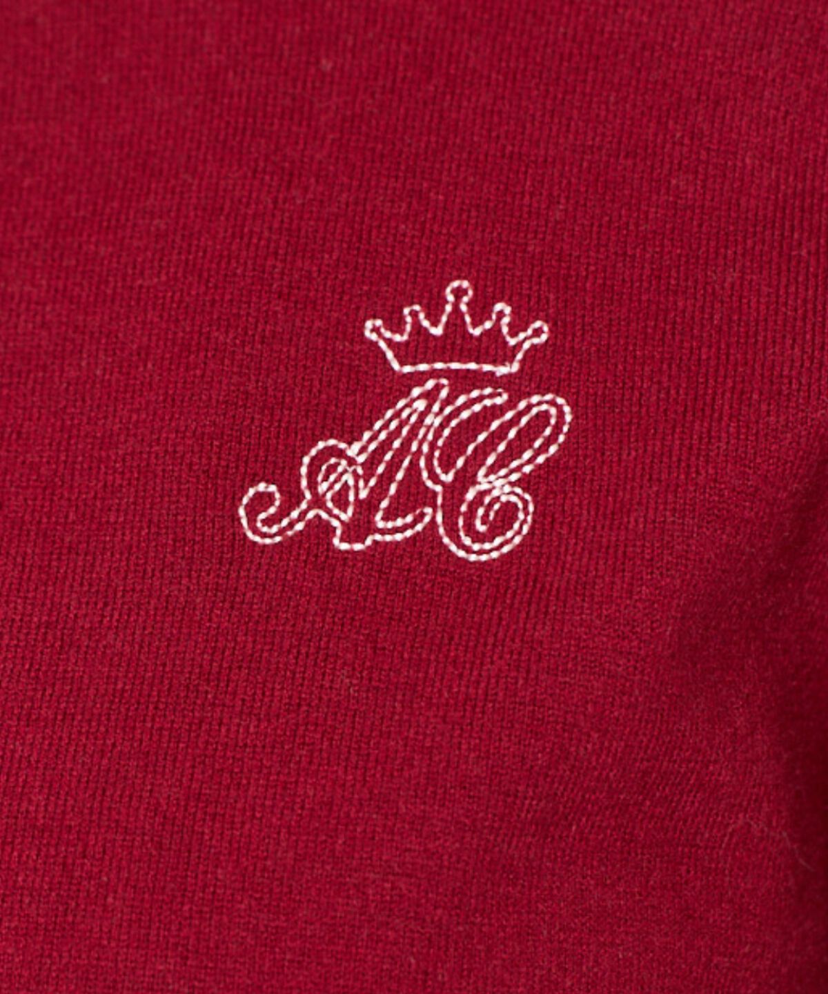 アンドクチュール「刺繍クルーネック長袖カーディガン」|カーディガン|