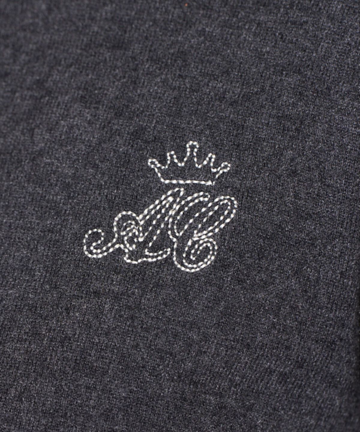 アンドクチュール「刺繍クルーネック長袖カーディガン」|カーディガン|