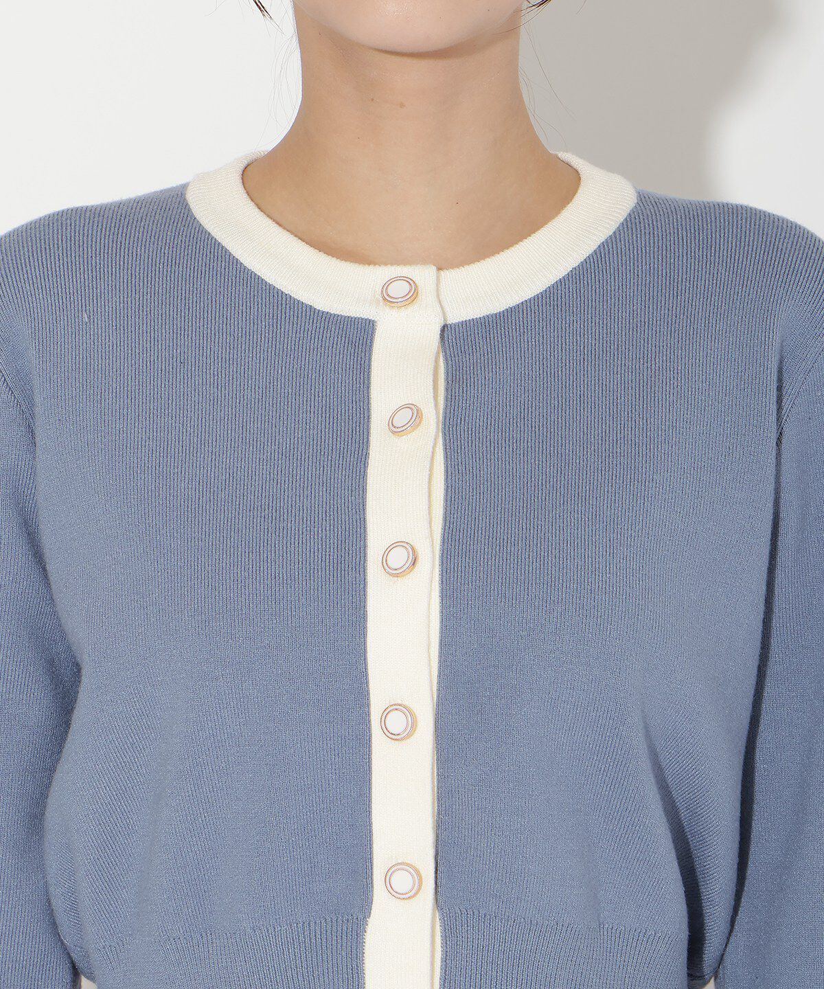 アンドクチュール「配色カーディガン」|カーディガン|