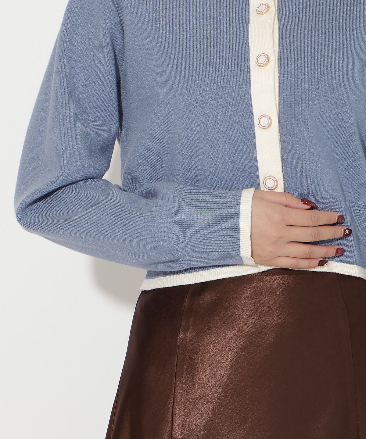 アンドクチュール「配色カーディガン」|カーディガン|