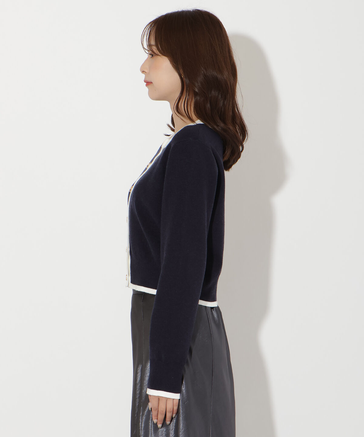 アンドクチュール「配色カーディガン」|カーディガン|