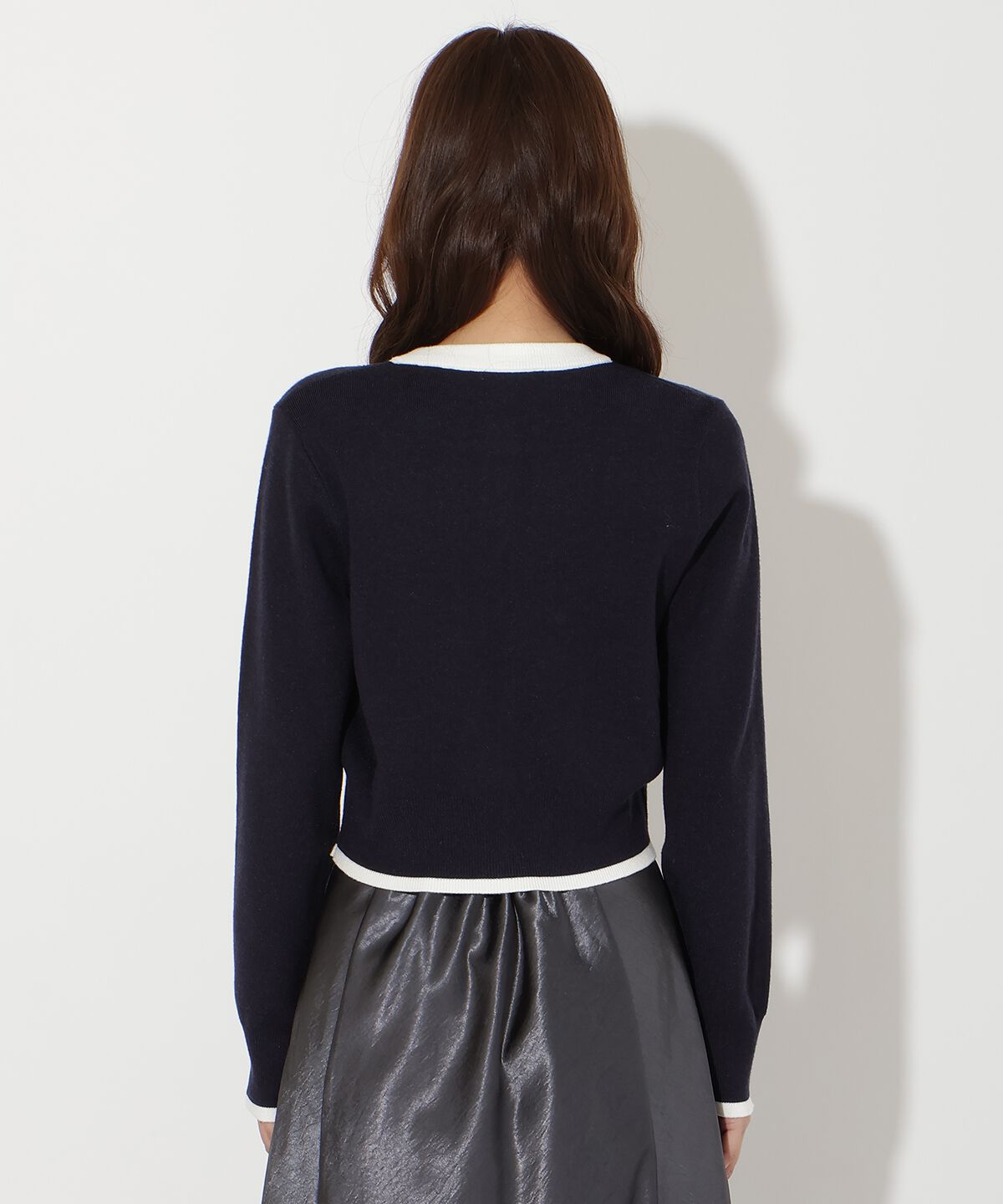 アンドクチュール「配色カーディガン」|カーディガン|