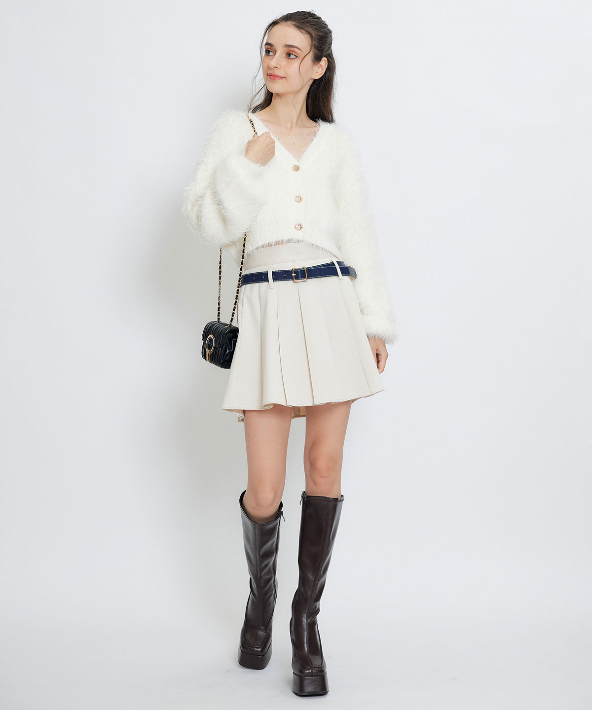 REDYAZEL「コンパクトシャギーニットカーディガン」|カーディガン|