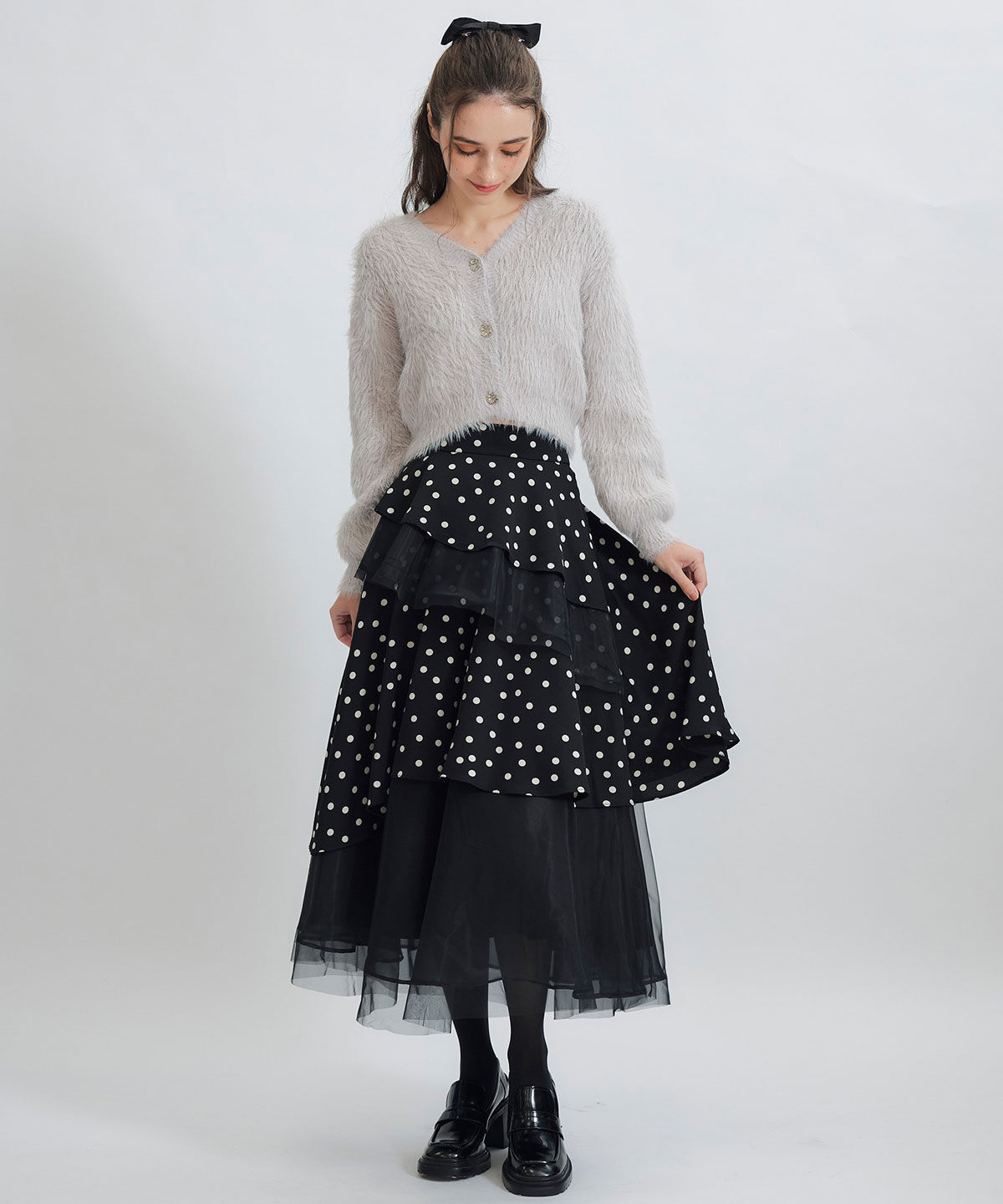 REDYAZEL「コンパクトシャギーニットカーディガン」|カーディガン|