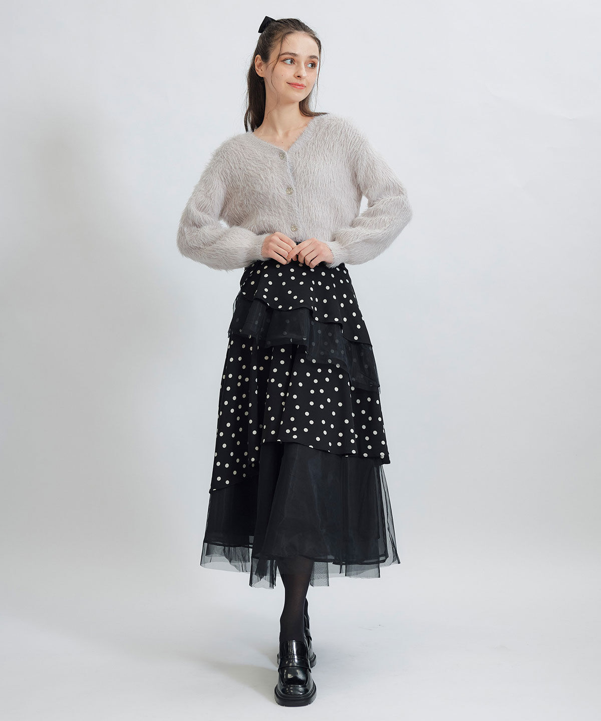 REDYAZEL「コンパクトシャギーニットカーディガン」|カーディガン|