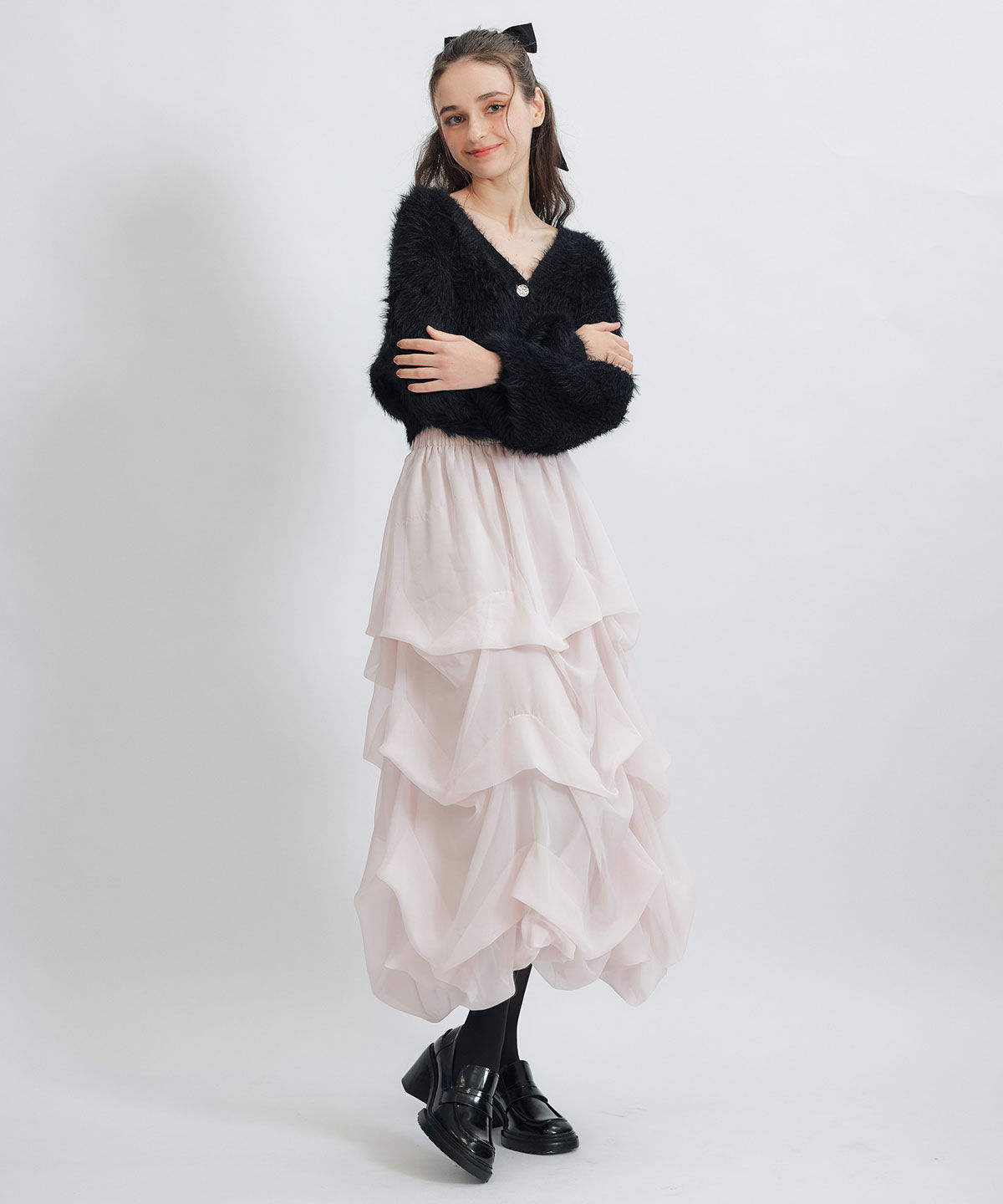 REDYAZEL「コンパクトシャギーニットカーディガン」|カーディガン|