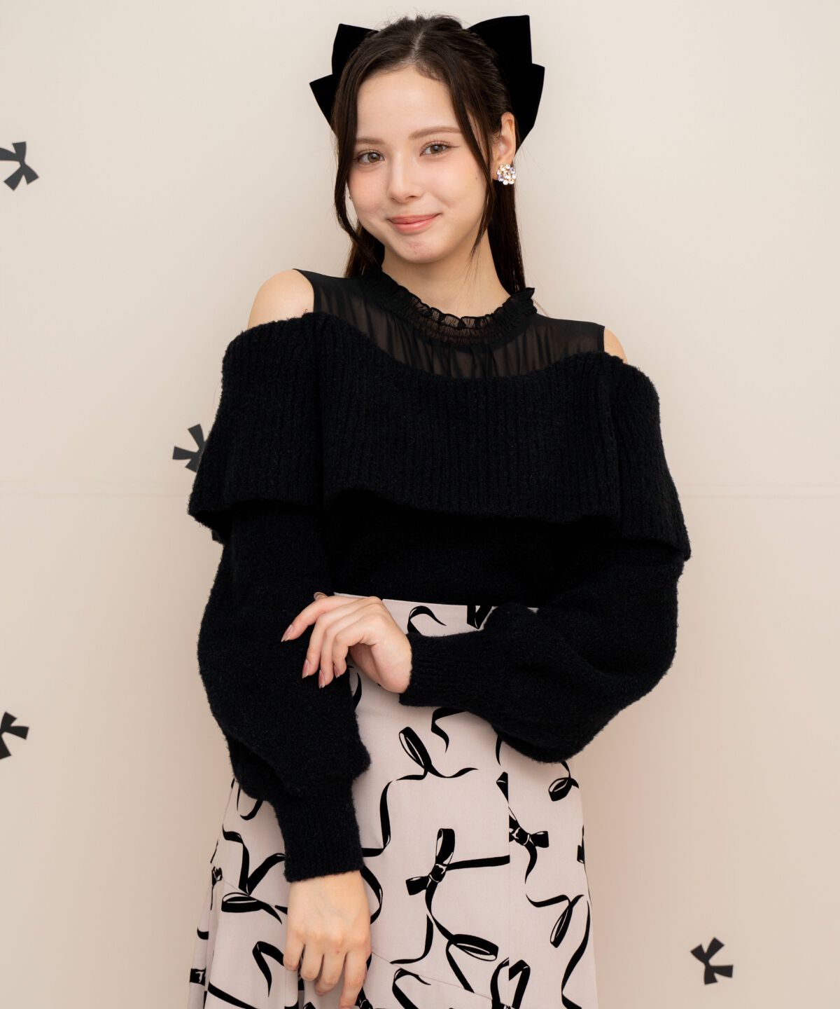 WILLSELECTION「プチテディヤーンプルオーバー」|ニット・セーター|ブラック