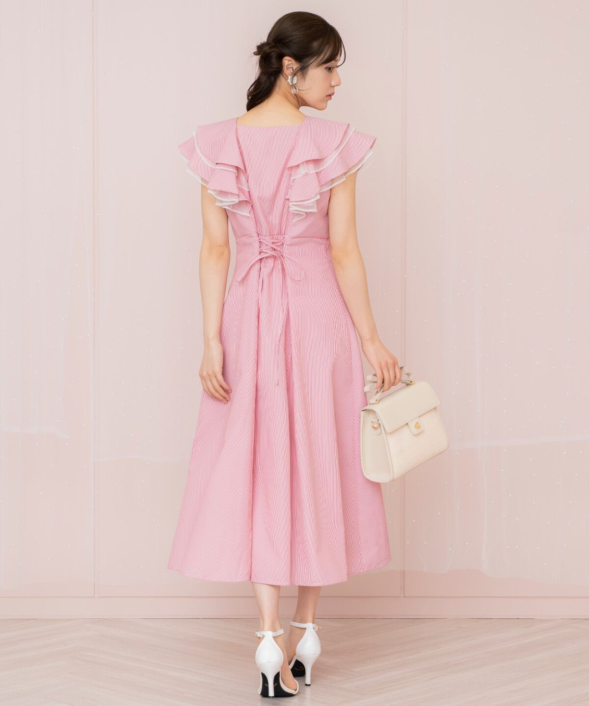 WILLSELECTION「チュールレイヤードフリルストライプワンピース」|ワンピース|