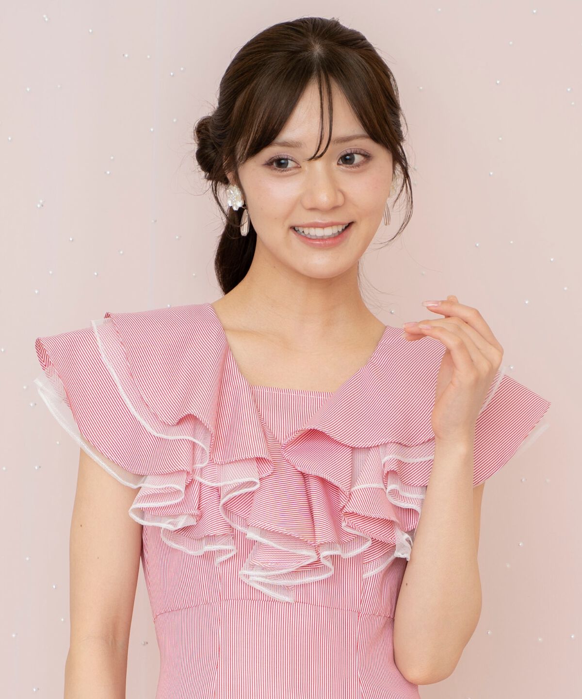 WILLSELECTION「チュールレイヤードフリルストライプワンピース」|ワンピース|