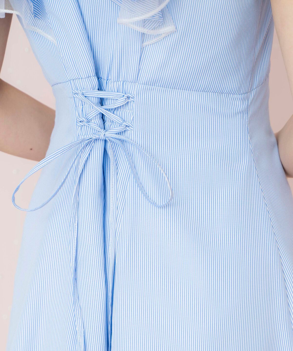 WILLSELECTION「チュールレイヤードフリルストライプワンピース」|ワンピース|