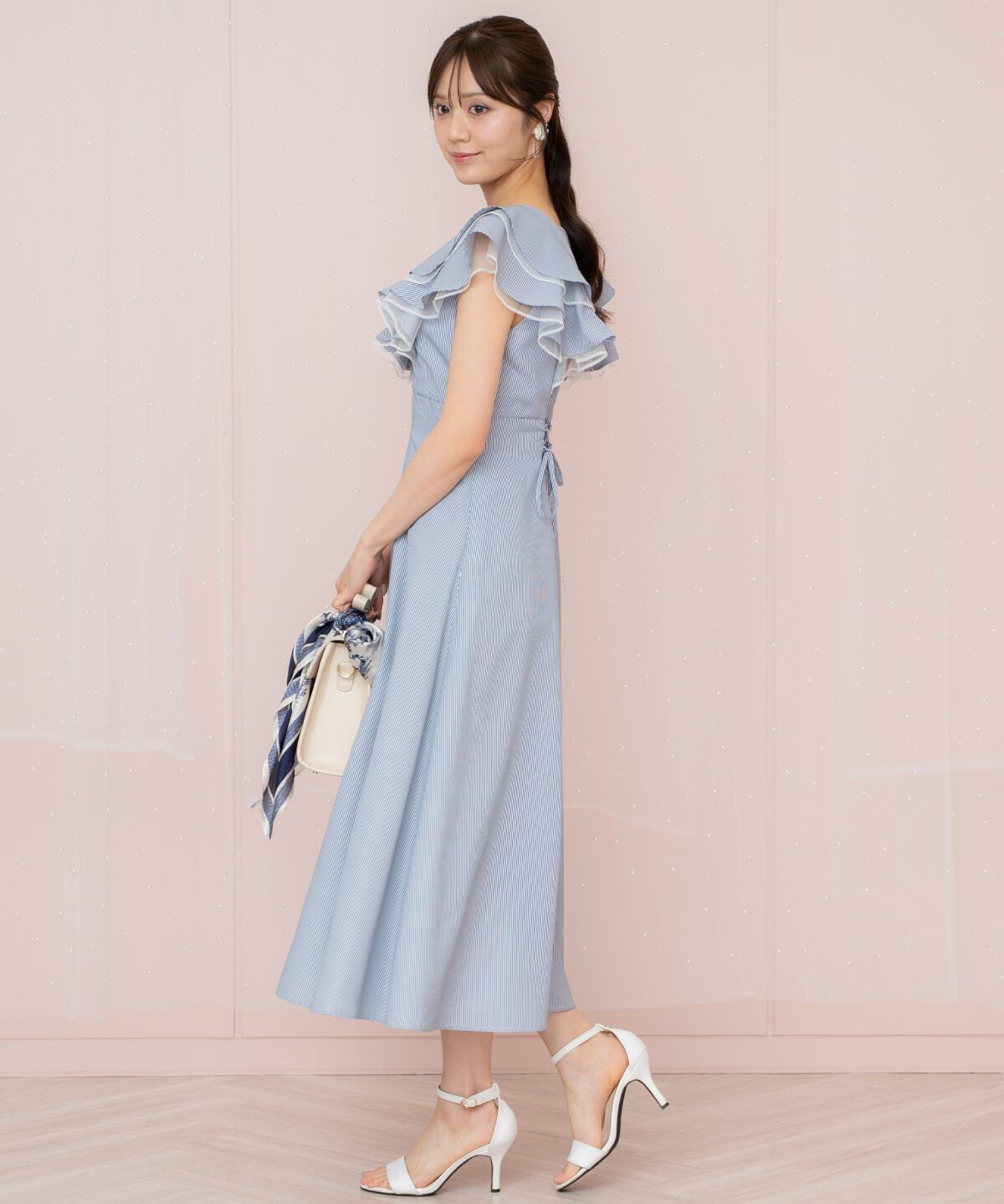 WILLSELECTION「チュールレイヤードフリルストライプワンピース」|ワンピース|