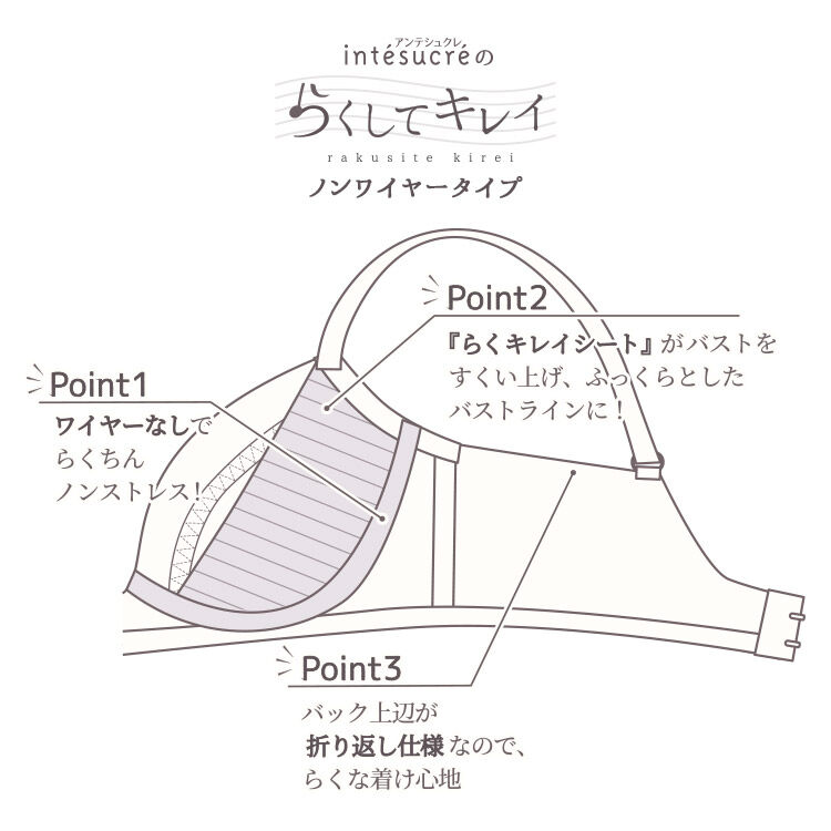 intesucre「アンテシュクレ らくしてキレイ ブラセット B-F/65-75 IBN365」|インナー|
