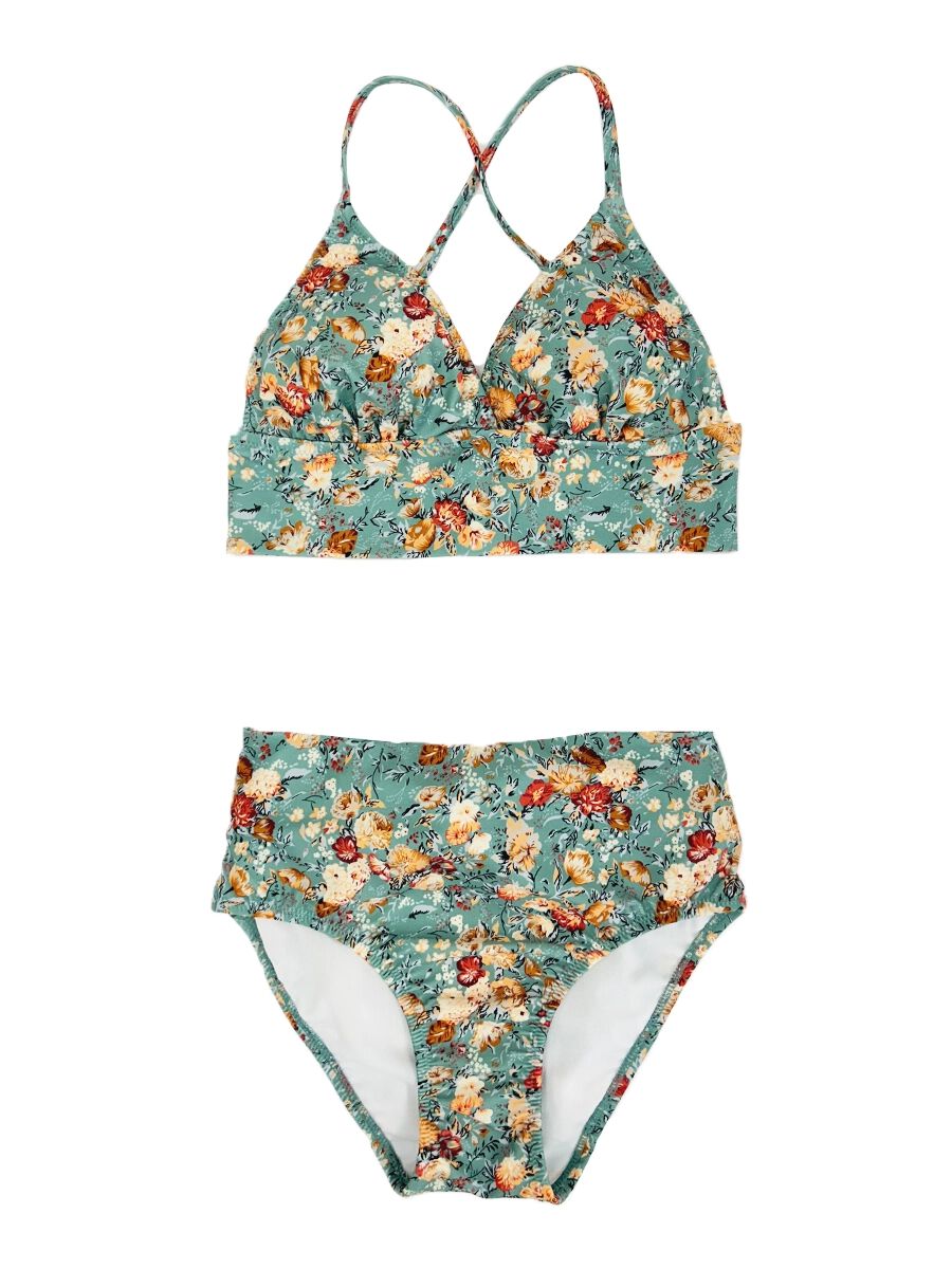 PEAK&PINE「レトロ小花柄ショルダー三角ビキニ」|ビキニ|