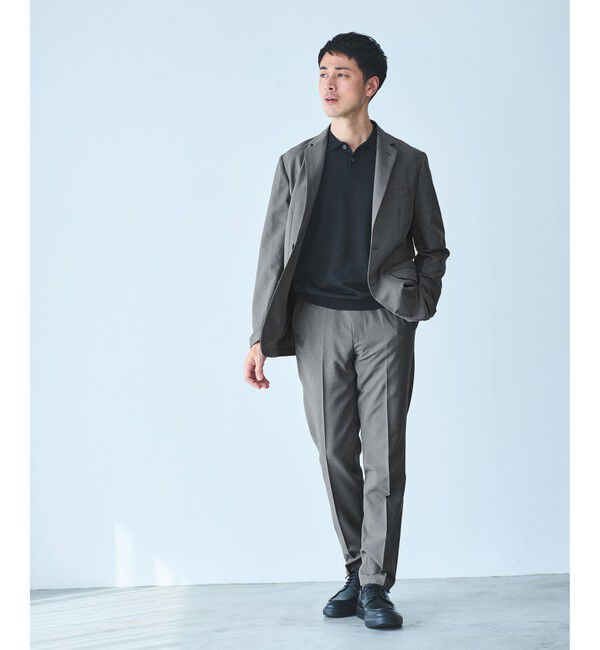 UNITED ARROWS green label relaxing「【WEB限定】JUST fit ドライPEスリムセットアップ ジャケット＆パンツ -吸水速乾・防シワ-」|テーラードジャケット|MD.GRAY