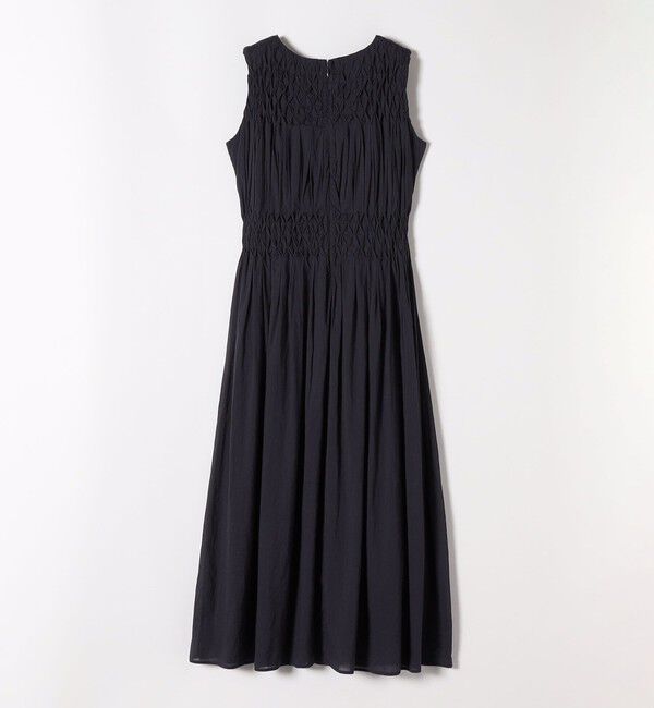 SHIPS any「【WEB限定】SHIPS any: ハンドスモッキング  コットン フレア ノースリーブ ワンピース」|ワンピース|