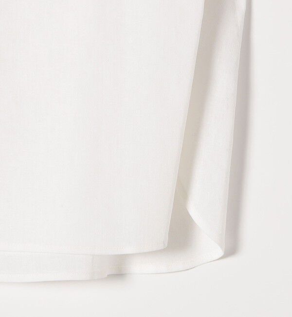 SHIPS any「SHIPS any:〈洗濯機可能〉リネン コットン バンドカラー フレンチスリーブ ポケット シャツ」|シャツ・ブラウス|