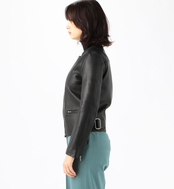 DES PRES「ラムレザー ノーカラージャケット」|ライダースジャケット|