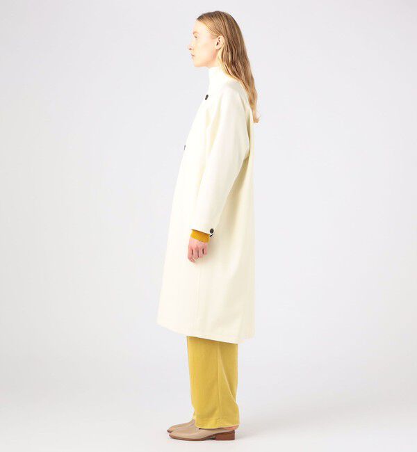 Caban ウールギャバジン スタンドカラーコート ホワイト　M ウールギャバジン スタンドカラーコート（CABaN）｜ルミネの