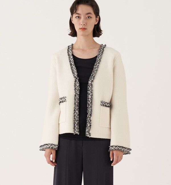 DES PRES「ウールカシミヤミラノリブ Vネックカーディガン」|カーディガン|