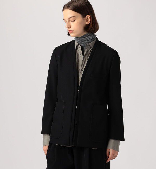 BACCA「ポリエステルレーヨン リラックスノーカラージャケット」|ノーカラージャケット|