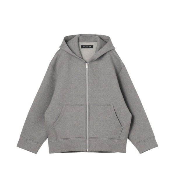 GALERIE VIE「ダンボールニット フーデッドブルゾン」|パーカー|17 チャコールグレー