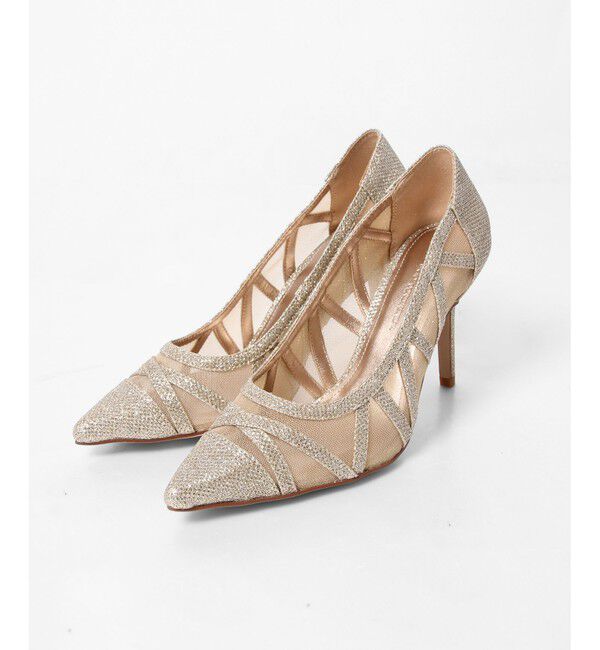 GRACE CONTINENTAL「ラインパターンパンプス」|パンプス|ゴールド