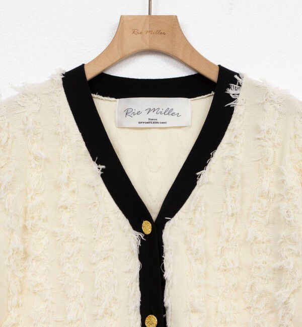 Rie Miller「《手洗い可能》カットジャガード金ボタンカーディガン」|カーディガン|