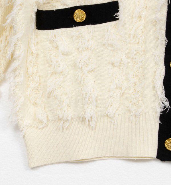 Rie Miller「《手洗い可能》カットジャガード金ボタンカーディガン」|カーディガン|