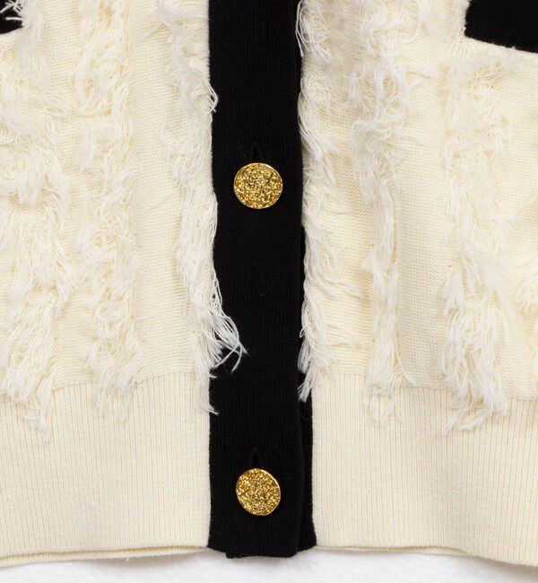 Rie Miller「《手洗い可能》カットジャガード金ボタンカーディガン」|カーディガン|