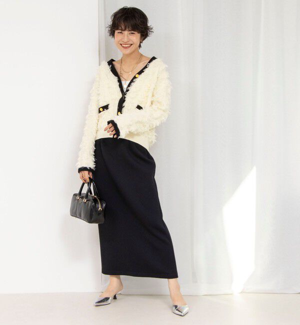 Rie Miller「《手洗い可能》カットジャガード金ボタンカーディガン」|カーディガン|
