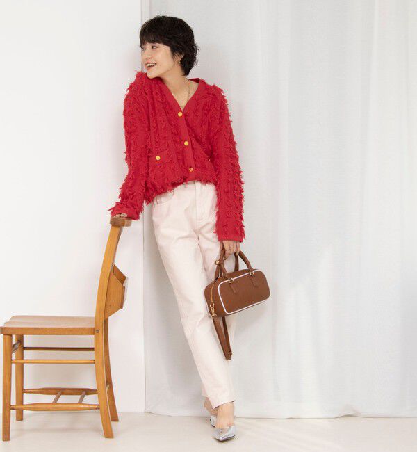 Rie Miller「《手洗い可能》カットジャガード金ボタンカーディガン」|カーディガン|