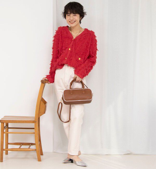Rie Miller「《手洗い可能》カットジャガード金ボタンカーディガン」|カーディガン|