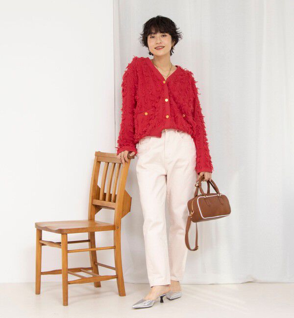 Rie Miller「《手洗い可能》カットジャガード金ボタンカーディガン」|カーディガン|