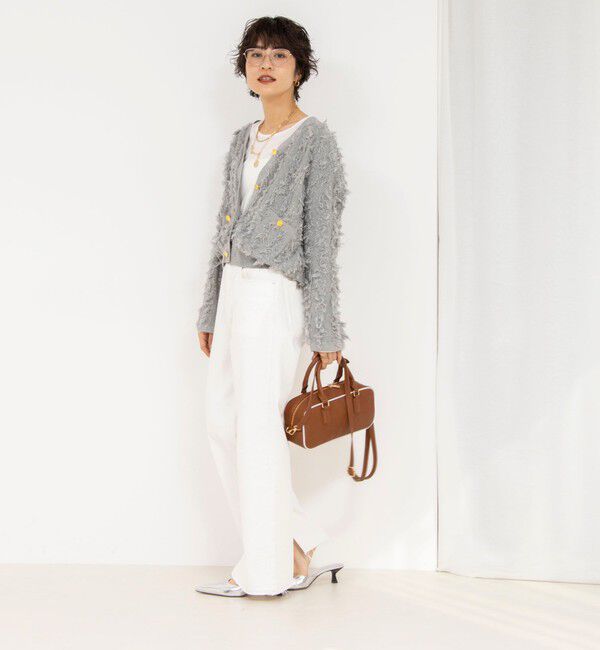 Rie Miller「《手洗い可能》カットジャガード金ボタンカーディガン」|カーディガン|